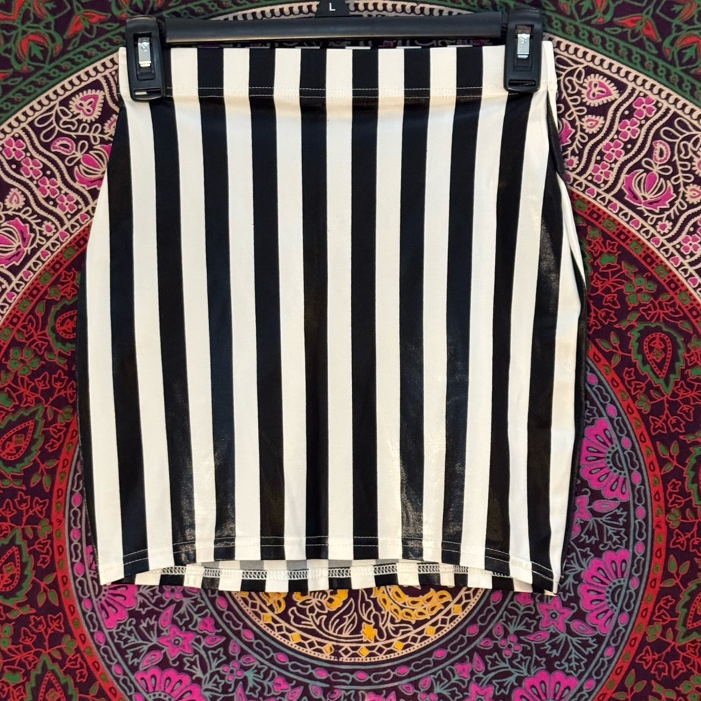 BlackMilk Clothing- Wetlook Beetlejuice Skirt- Size Small- PC